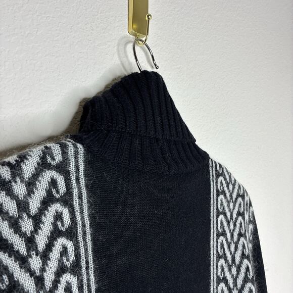 N°21 Jacquard Mohair Cropped High Low Black and White Sweater S - Picture 8 of 10